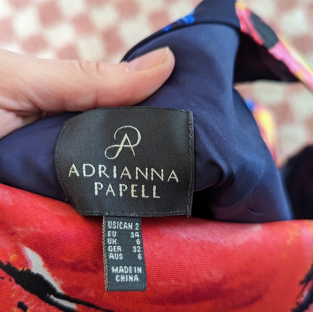 Adrianna Papell Floral Print Mikado Dress ( Size 2) - Picture 4 of 5
